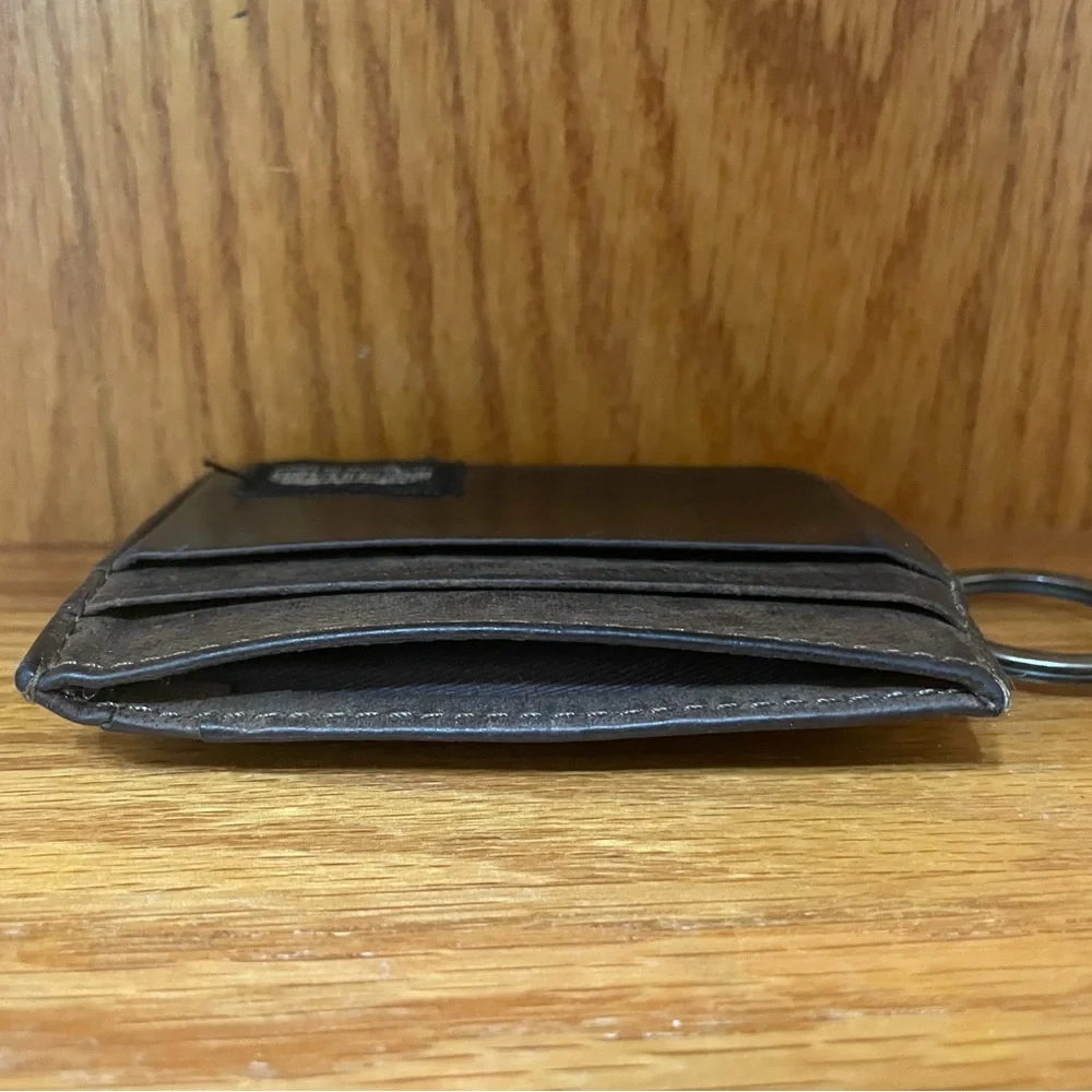 Brothers/Sons Brown Leather Card Holder with Key Ring